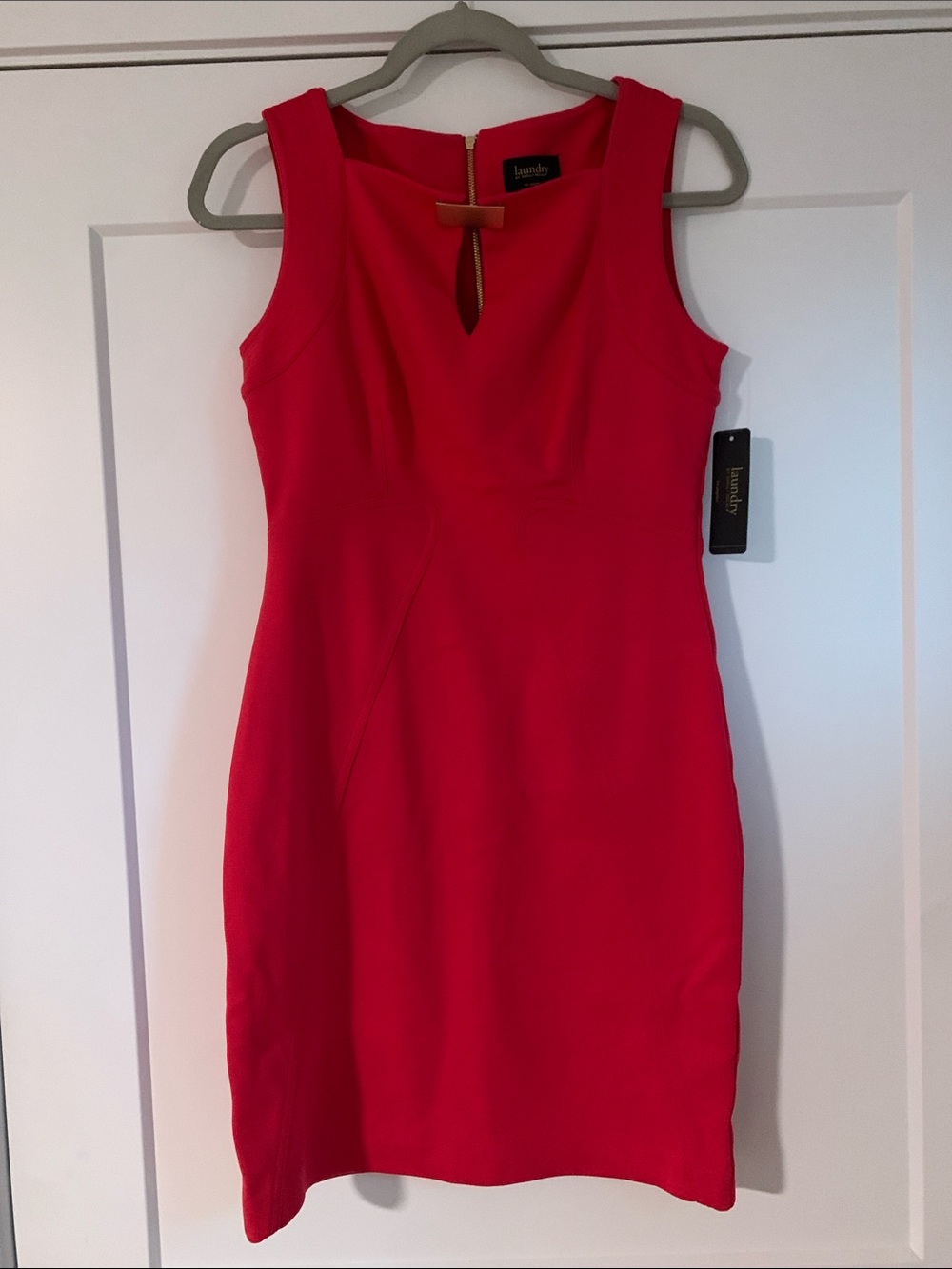 Laundry By Shelli Segal Bright Red/Pink Sleeveless Sheath Dress- size 6
